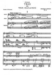 Malcolm Arnold: Piano Trio Op.54 (Score/Parts)