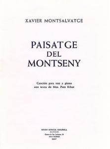 Montsalvatge Paisatge Del Montseny Voice/piano