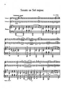 Petit, C J Sonata In G 2vln/Pf