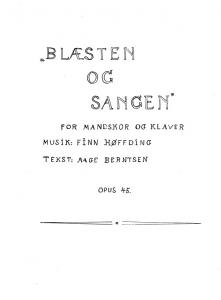 Finn Høffding: Blæsten Og Sangen (TTBB/Piano)