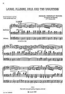 Michael Christian Festing: Largo, Allegro And Aria For Organ