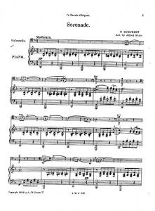 Schubert Serenade From Three Melodies Cello/Piano (Arr Piatti)