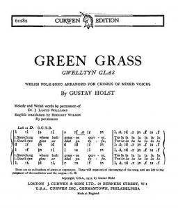 Holst Green Grass Satb Tonic Solfa