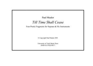 Paul Mealor: Till Time Shall Cease (Score)