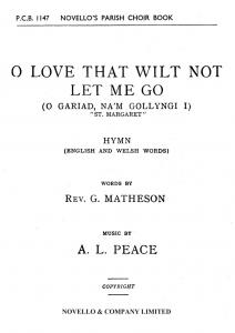 Albert Lister Peace: O Love That Wilt Not Let Me Go (Hymn) Satb/Organ (English/W
