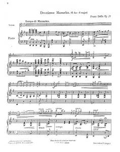 Franz Drdla: Deuxieme Mazurka For Violin And Piano Op.23