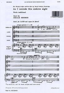 Gerald Hendrie: As I Outrode This Enderes Night (SATB)
