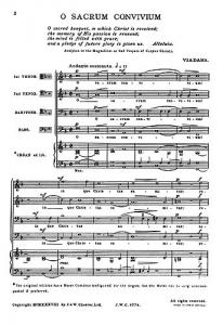 Viadana: O Sacrum Convivium for TTBB Chorus