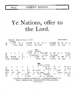 Mendelssohn Ye Nations, Offer To The Lord Satb Tonic Solfa