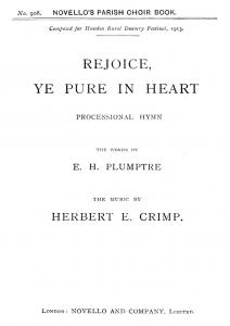 Herbert E. Crimp: Rejoice, Ye Pure In Heart (Hymn) Satb/Organ