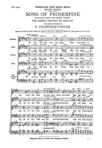 Samuel Coleridge-Taylor: Song of Proserpine (SATB/Piano)