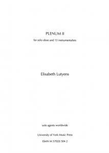 Elisabeth Lutyens: Plenum II Op.92