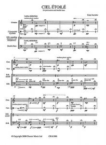 Kaija Saariaho: Ciel Etoile For Percussion And Double Bass (Score)