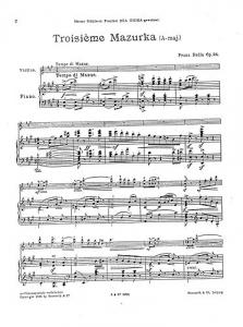 Franz Drdla: Troisieme Mazurka For Violin And Piano Op.24