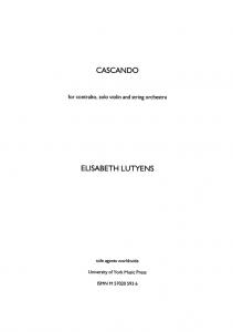 Elisabeth Lutyens: Cascando Op.117