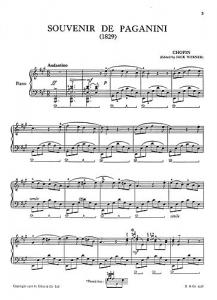 Chopin Souvenir De Paganini Piano