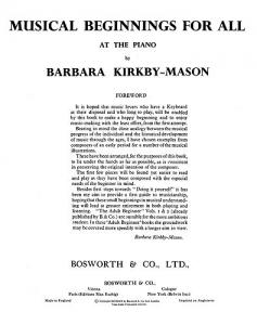 Kirkby-mason, B Musical Beginnings For All Pf
