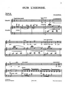Poldowski: Sur L'herbe for Voice with Piano acc.