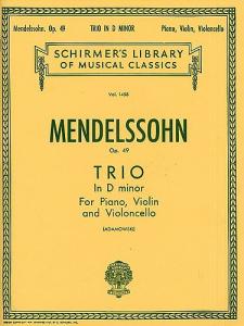 Felix Mendelssohn: Piano Trio No.1 In D Minor Op.49 (Score/Parts)