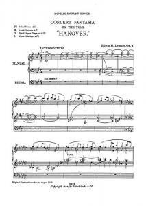 Edwin Lemare: Concert Fantasia To Tune 'Hanover'