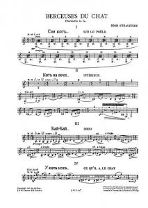 Igor Stravinsky: Berceuses Du Chat (Clarinet Parts)