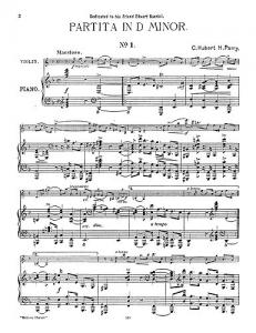 C. Hubert Parry: Partita In D Minor For Violin And Piano