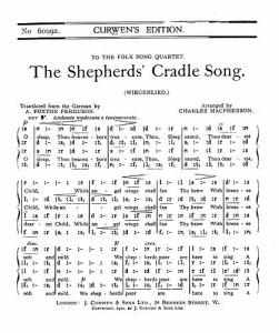 Macpherson The Shepherds'cradle Song Satb Tonic Solfa