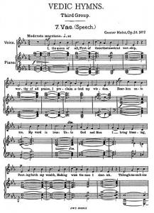 Gustav Holst: Vedic Hymns Op.24 No.7 (Vac. Speech) Voice/Piano