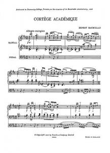 Ernest Macmillan: Cortege Academique For Organ