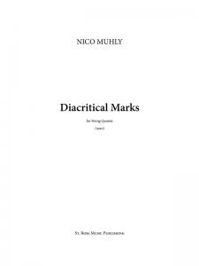 Nico Muhly: Diacritical Marks (Score/Parts)