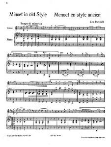 Leo Portnoff: Minuet In Old Style For Violin And Piano