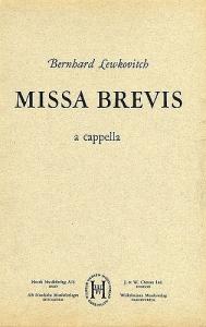 Bernard Lewkovitch: Missa Brevis (Men's Voices)
