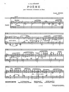 Joseph Jongen: Poeme For Cello And Piano