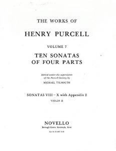 Henry Purcell: 10 Sonatas Of Four Parts Violin 2 (Sonatas VIII-X)