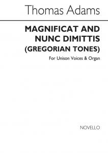 Thomas Adams: Magnificat And Nunc Dimittis(Gregorian Tones-3rd Tone)satb/Organ