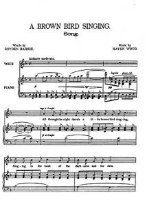 Haydn Wood: A Brown Bird Singing (In F)