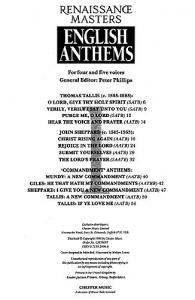 Renaissance Masters Anthem 1: Anthems By Tallis, Sheppard And Their Contemporari