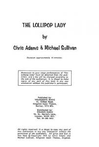 The Lollipop Lady Script