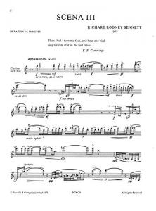 RR Bennett: Scena III for Clarinet