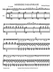Michael Nyman: Miserere Paraphrase (Saxophone/Piano)