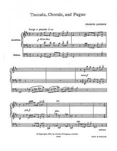 Jackson: Toccata, Chorale & Fugue for Organ