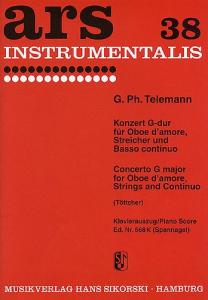 Georg Philipp Telemann: Concerto In G For Oboe, String and Continuo (Piano Score