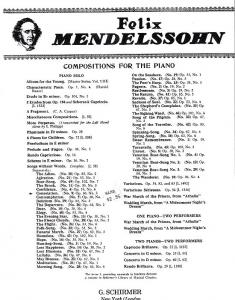 Felix Mendelssohn: Consolation Op.30 No.9