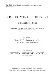 Edwin George Monk: Nisi Dominus Frustra (Hymn) Satb/Organ