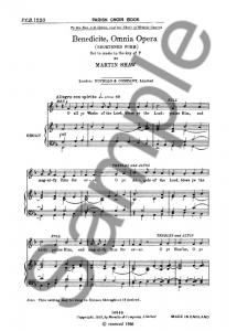 Shaw, M Benedicite Omnia Opera In F Satb/Organ