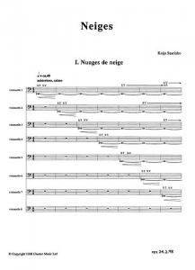 Kaija Saariaho: Neiges For Eight Cellos (Score and Parts)