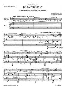 Geoffrey Bush: Rhapsody For Clarinet And Strings (Clarinet/Piano)