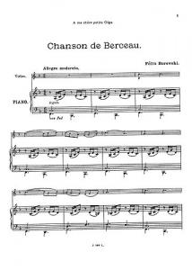 Felix Borowski: Chanson De Berceau
