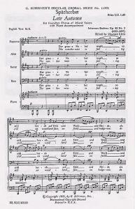 Johannes Brahms: Spatherbst (Late Autumn) Op.92 No.2