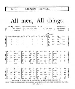 Mendelssohn All Men, All Things Satb Tonic Solfa